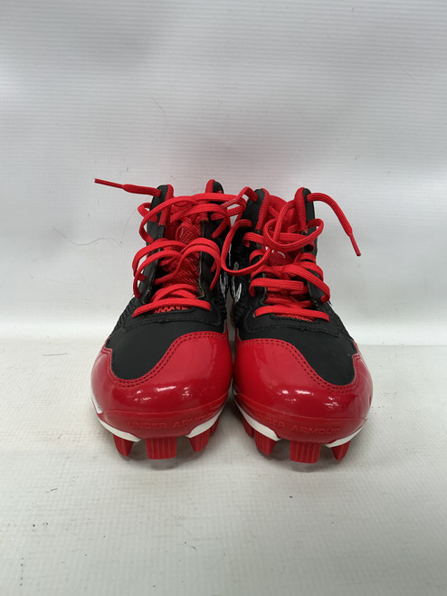 Vist Large View of Product Image Which is Used Under Armour BASEBALL BB/SB Cleats Black And Red Junior 05