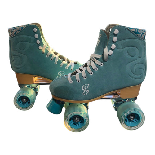 Vist Large View of Product Image Which is Used CANDI GIRL Senior Roller Quad Skates Teal Senior 7