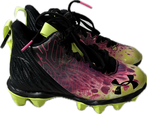 Vist Large View of Product Image Which is Used Under Armour BLUR LUX LE Youth FB Cleats Black Youth 11.0
