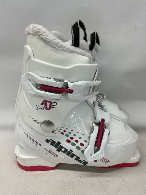 Vist Large View of Product Image Which is Used Alpina AJ2 GIRL Girls DH Ski Boot White 180 MP - Y11