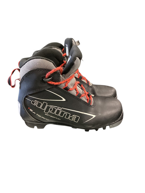 Vist Large View of Product Image Which is Used Alpina Boys NNN XC Ski Boots Black JR-01.5