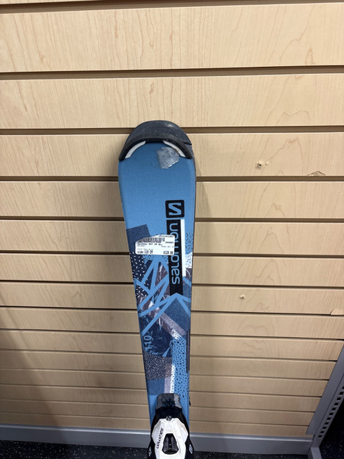 Vist Large View of Product Image Which is Used Salomon QST JR Boys DH Ski/Binding Navy Blue 110 cm