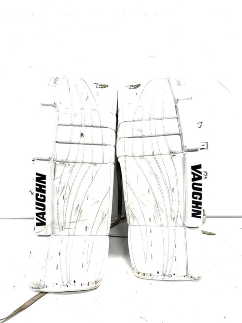 Vist Large View of Product Image Which is Used Vaughn VELOCITY V7 Goalie Leg Pads Inter White 30"