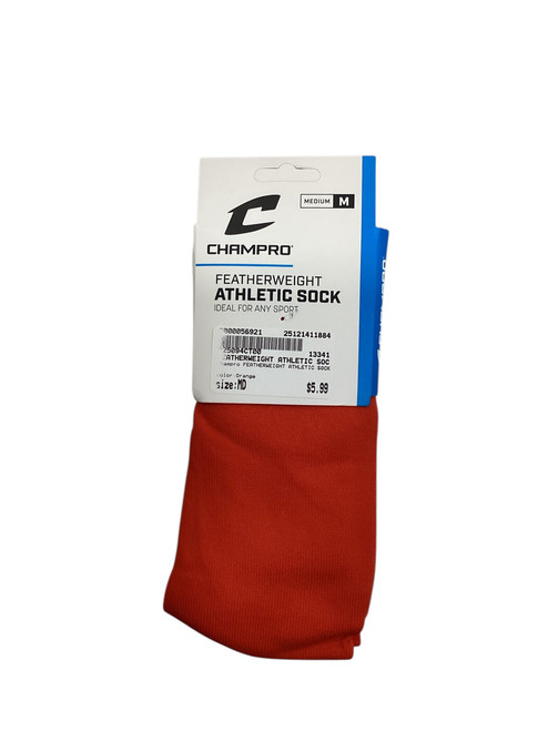 Vist Large View of Product Image Which is Used Champro FEATHERWEIGHT ATHLETIC SOCK Other Clothing Orange MD