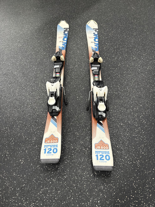 Vist Large View of Product Image Which is Used Salomon ENDURO JR 800 Boys DH Ski/Binding White 120 cm