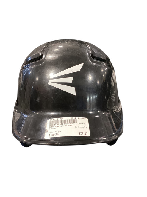 Vist Large View of Product Image Which is Used Easton ALPHA Batting Helmet No Mask Black One Size