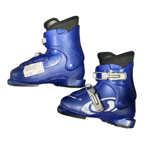 Vist Large View of Product Image Which is Used Salomon PERFORMA T2 Boys DH Ski Boot Navy Blue 190 MP - Y12