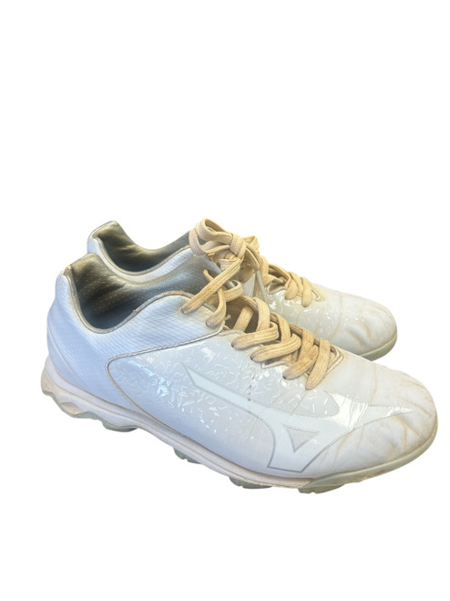 Vist Large View of Product Image Which is Used Mizuno MOLDED BB/SB Cleats White Senior 6.5
