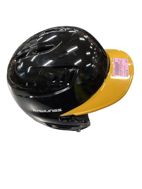 Vist Large View of Product Image Which is Used Rawlings BATTING HELMET Batting Helmet No Mask Black And Gold L/XL