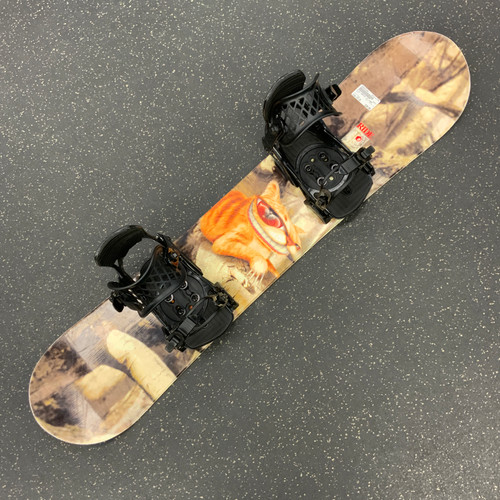 Vist Large View of Product Image Which is Used Ride LOWRIDE 115 Boys Snowboard Combo Brown 115 cm