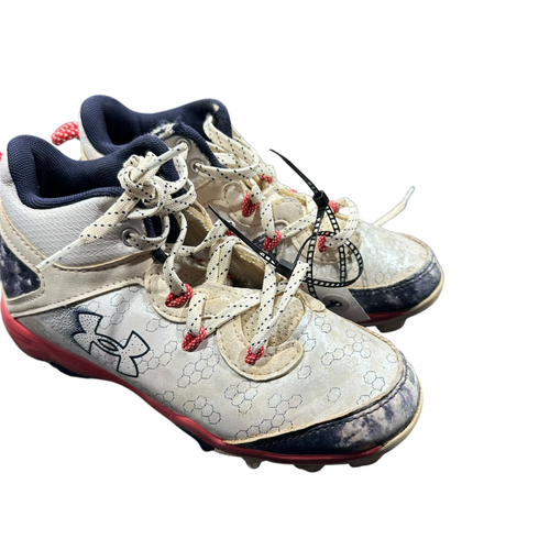 Vist Large View of Product Image Which is Used Under Armour CLEAT BB/SB Cleats White Junior 01