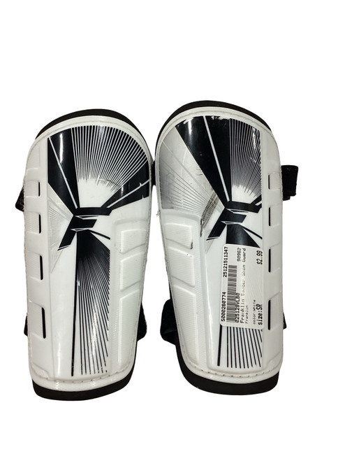 Vist Large View of Product Image Which is Used Franklin Soccer Shin Guards Adult White Senior