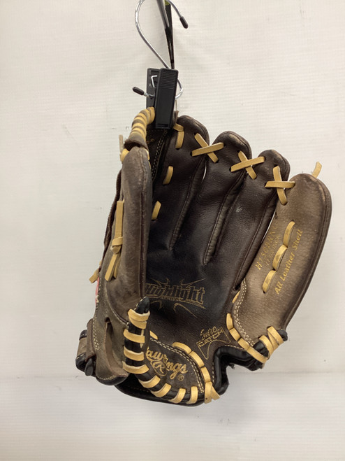 Vist Large View of Product Image Which is Used Rawlings HIGHLIGHT SERIES BB/SB Glove RH Throw Brown 11 1/2"