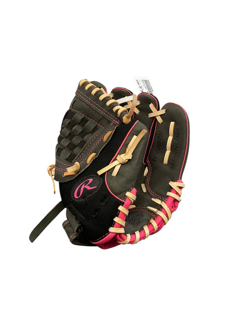 Vist Large View of Product Image Which is Used Rawlings STORM BB/SB Glove RH Throw Black 10"