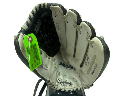 Vist Large View of Product Image Which is Used Rawlings RSB RSB140GB Leather Palm Softball Glove RH Throw Black 14"
