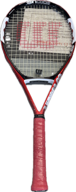 Vist Large View of Product Image Which is Used Wilson NCODE N5 Adult Tennis Racquet Red 4 1/4"
