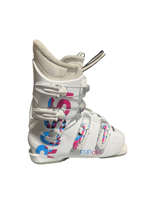 Vist Large View of Product Image Which is Used Rossignol FUN GIRL Girls DH Ski Boot White 235 MP - J05.5 - W06.5