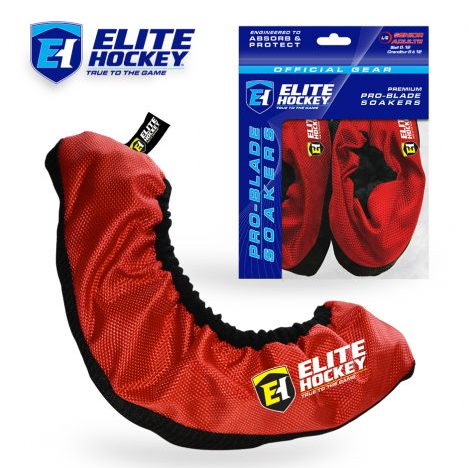 Vist Large View of Product Image Which is New ELITE HOCKEY PRO-BLADE SKATE SOAKER/GUARD RED YTH