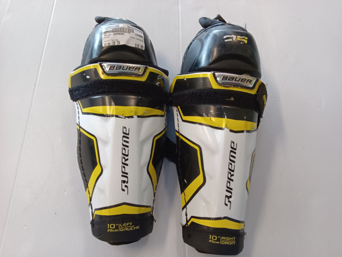 Vist Large View of Product Image Which is Used Bauer SUPREME Intermediate Shin Guards Yellow 10"