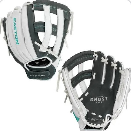 Vist Large View of Product Image Which is New Easton Ghost Flex 11" Fastpitch Softball Glove Gray/White/Mint