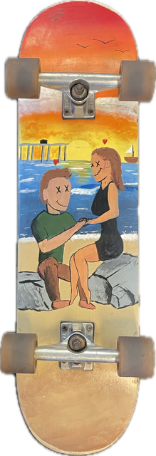 Vist Large View of Product Image Which is Used CUSTOM PAINT BEACH Complete Skateboard Orange 8 1/4"