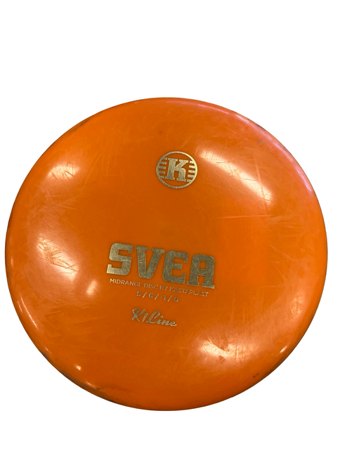 Vist Large View of Product Image Which is Used Kastaplast SVEA Disc Golf Mid Range Orange