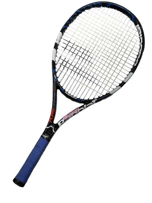 Vist Large View of Product Image Which is Used Babolat PURE DRIVE JR25 Adult Tennis Racquet Navy Blue 3 3/8"