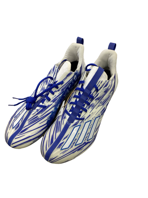 Vist Large View of Product Image Which is Used Adidas Adult FB Cleats Silver/White/Royal Senior 12.5
