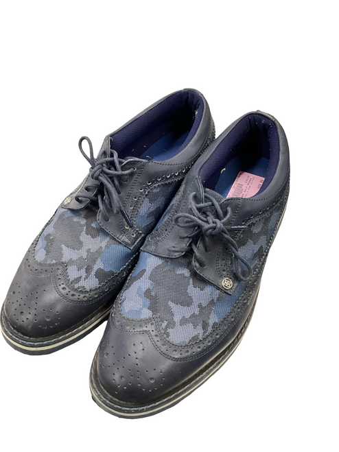 Vist Large View of Product Image Which is Used G FORE LEATHER Mens Golf Shoes Navy Blue Senior 11.5