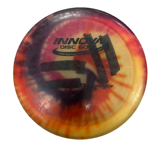 Vist Large View of Product Image Which is Used Innova C TYE DYE DESTROYER Disc Golf Driver Navy Blue