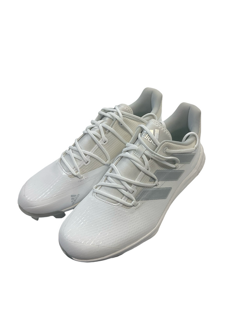 Vist Large View of Product Image Which is Used Adidas ADIZERO BB/SB Cleats White Senior 9.5
