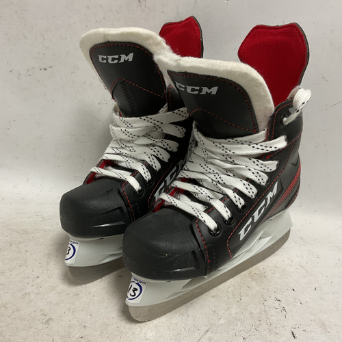 Vist Large View of Product Image Which is Used CCM JETSPEED FT455 Youth Hockey Skate White/Black/Red Youth 13.0