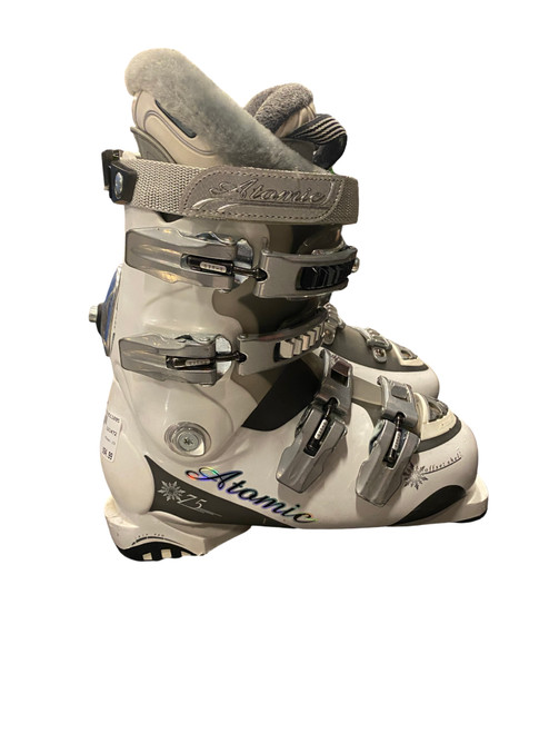 Vist Large View of Product Image Which is Used Atomic Z5 Womens DH Ski Boot White 235 MP - J05.5 - W06.5