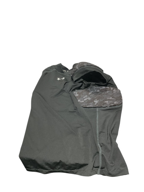 Vist Large View of Product Image Which is Used Under Armour BLACK COMPRESSION PADDED FB Top Youth Black XL