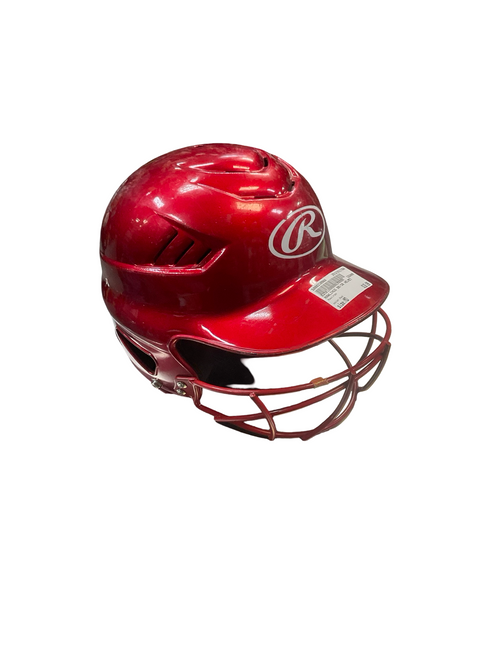 Vist Large View of Product Image Which is Used Rawlings Batting Helmet w/Mask Red MD
