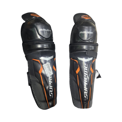Vist Large View of Product Image Which is Used Bauer ONE .4 Intermediate Shin Guards Black 14"