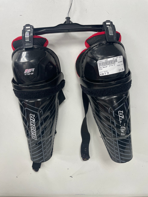 Vist Large View of Product Image Which is Used Bauer JT19 Youth Shin Guards Black 9"