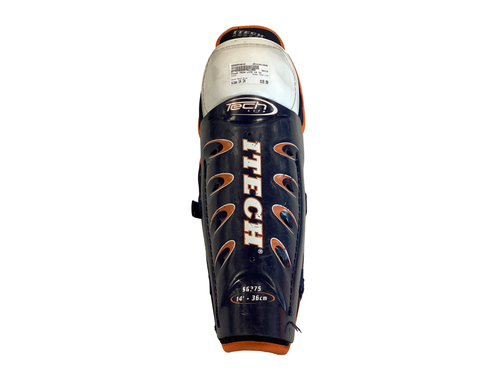 Vist Large View of Product Image Which is Used Itech TECH LITE Senior Shin Guards Navy Blue 14"