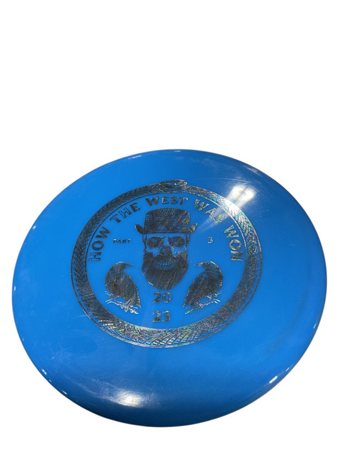 Vist Large View of Product Image Which is Used Latitude 64 HOW THE WEST WAS WON Disc Golf Mid Range Royal Blue