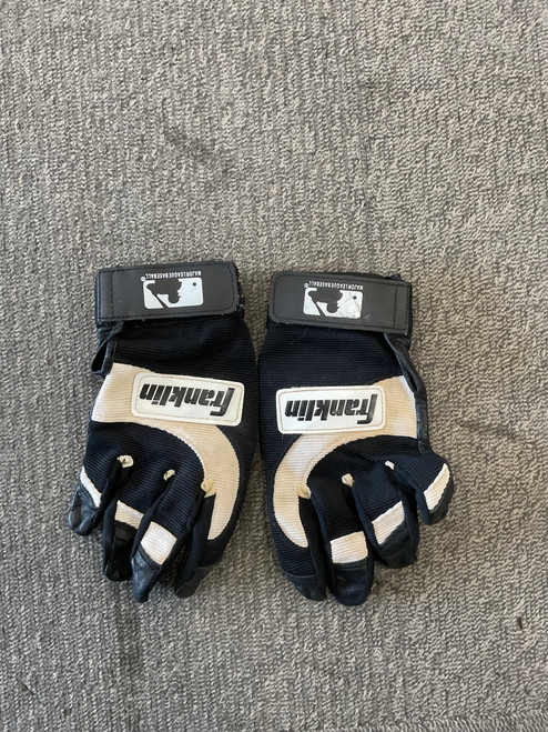 Vist Large View of Product Image Which is Used Franklin YOUTH LARGE BB/SB Batting Gloves Black LG