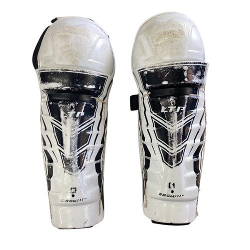 Vist Large View of Product Image Which is Used CCM LTP SHIN GUARDS Junior Shin Guards White 11"