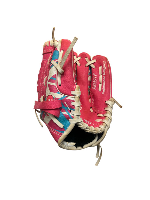 Vist Large View of Product Image Which is Used Rawlings REMIX BB/SB Glove RH Throw Pink 9"