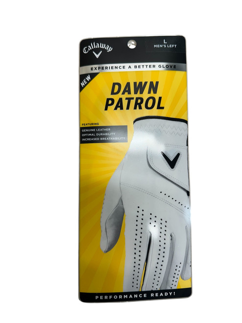 Vist Large View of Product Image Which is Used Callaway DAWN PATROL Mens Golf Glove White LG
