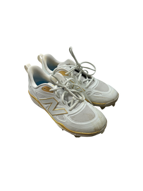 Vist Large View of Product Image Which is Used New Balance VELO V4 CLEATS 9 WOMENS BB/SB Cleats White Senior 9
