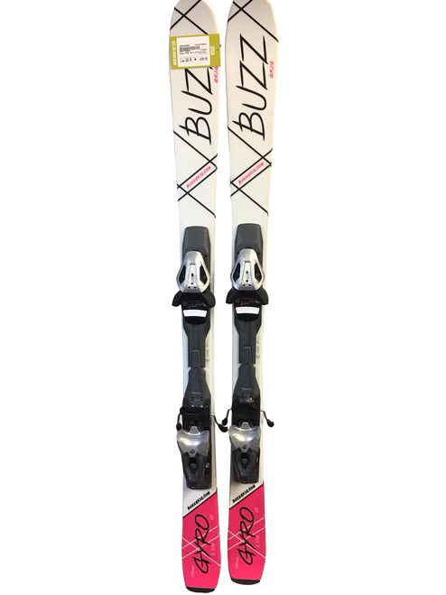 Vist Large View of Product Image Which is Used Buzz GYRO Girls DH Ski/Binding White And Pink 126 cm