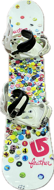 Vist Large View of Product Image Which is Used Burton FEATHER Girls Board/Binding White 144 cm