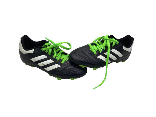 Vist Large View of Product Image Which is Used Adidas Soccer Cleats Black And Neon Green Junior 02