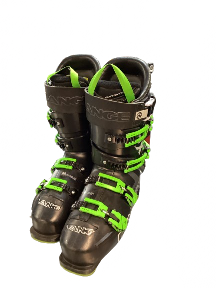Vist Large View of Product Image Which is Used Lange RX 130 LV Mens DH Ski Boot Black And Neon Green 275 MP - M09.5 - W10.5