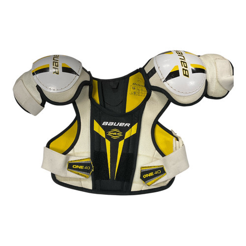 Vist Large View of Product Image Which is Used Bauer ONE 40 Youth Shoulder Pads LG