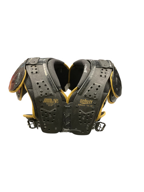 Vist Large View of Product Image Which is Used Schutt SCHUTT MID FLEX 4.2 802357 SM SHOULDER FB Shoulder Pads Black SM